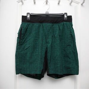 Lululemon Green and Black Shorts with Lining